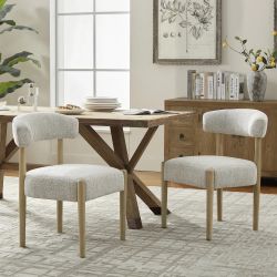 Set of 2 Modern Fabric Upholstered Dining Chair/Kitchen Chairs.
