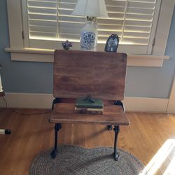 Restored Antique School Desk Side / End Table  / Nightstand Late 1800’s
