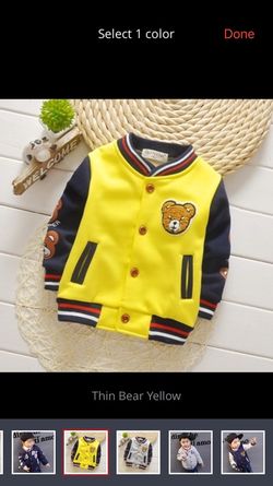 Super Cool Boys Yellow Bear Warm Jacket
