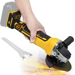 Cordless Angle Grinder for Dewalt 20v Batteries, 6600RPM Brushless Electric Grinder, 4 Variable Speed Metal Grinder for 4.9''Wheels with Adjustable Au