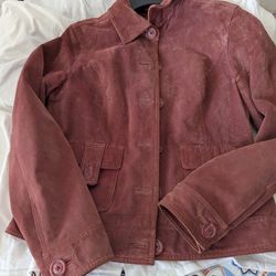 Vintage M  Cherokee Suede Leather Jacket  Mauve Womens Medium