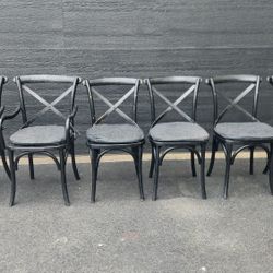 Set of 6 RH Madeleine chairs with cushions 