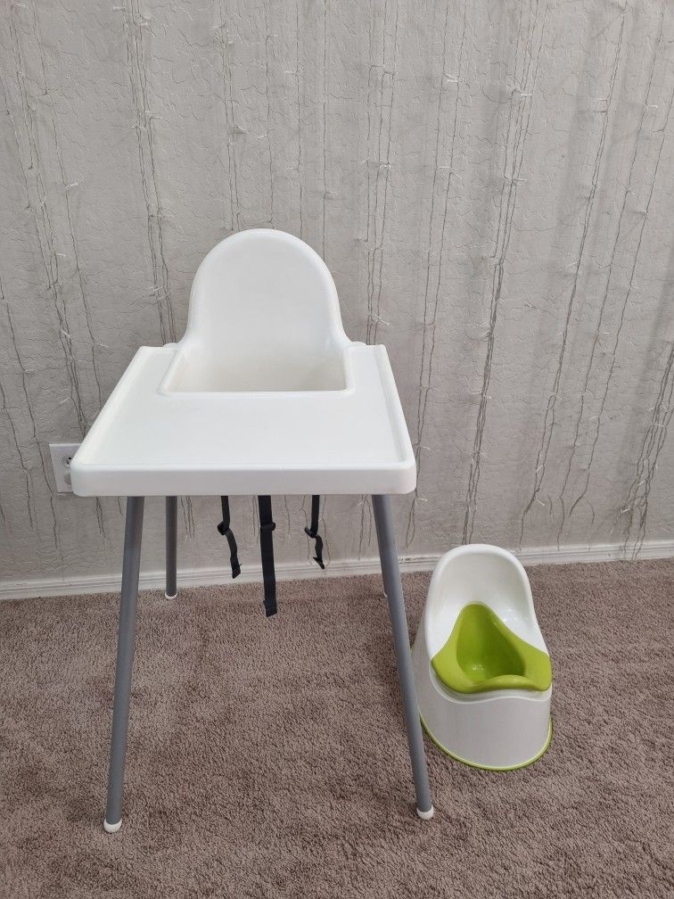 Kids - Ikea Baby High Chair And Toddler Potty Seat