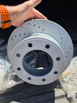 Rear brake rotors (pair), drilled and slotted. 2008-2012 F250