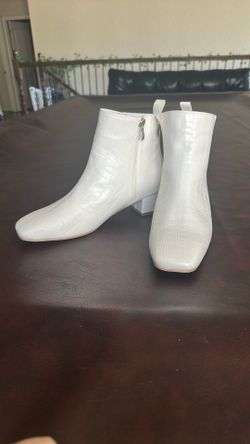 White Ankle High Boots