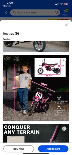 Kids Electric Dirt Bike Pink  Brand New $237 OBO send offer