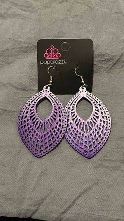Purple Paparazzi Statement Dangle Earrings – New