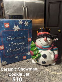 Ceramic Snowman Cookie Jar