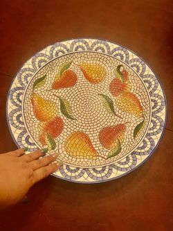 Clay Art CA Pottery Yellow Brick Serving Dish Bowl  