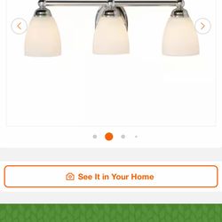 Hampton Bay Solomone 22 in. 3-Light Polished Chrome Bathroom Vanity Light Fixture with Opal Glass Shades
