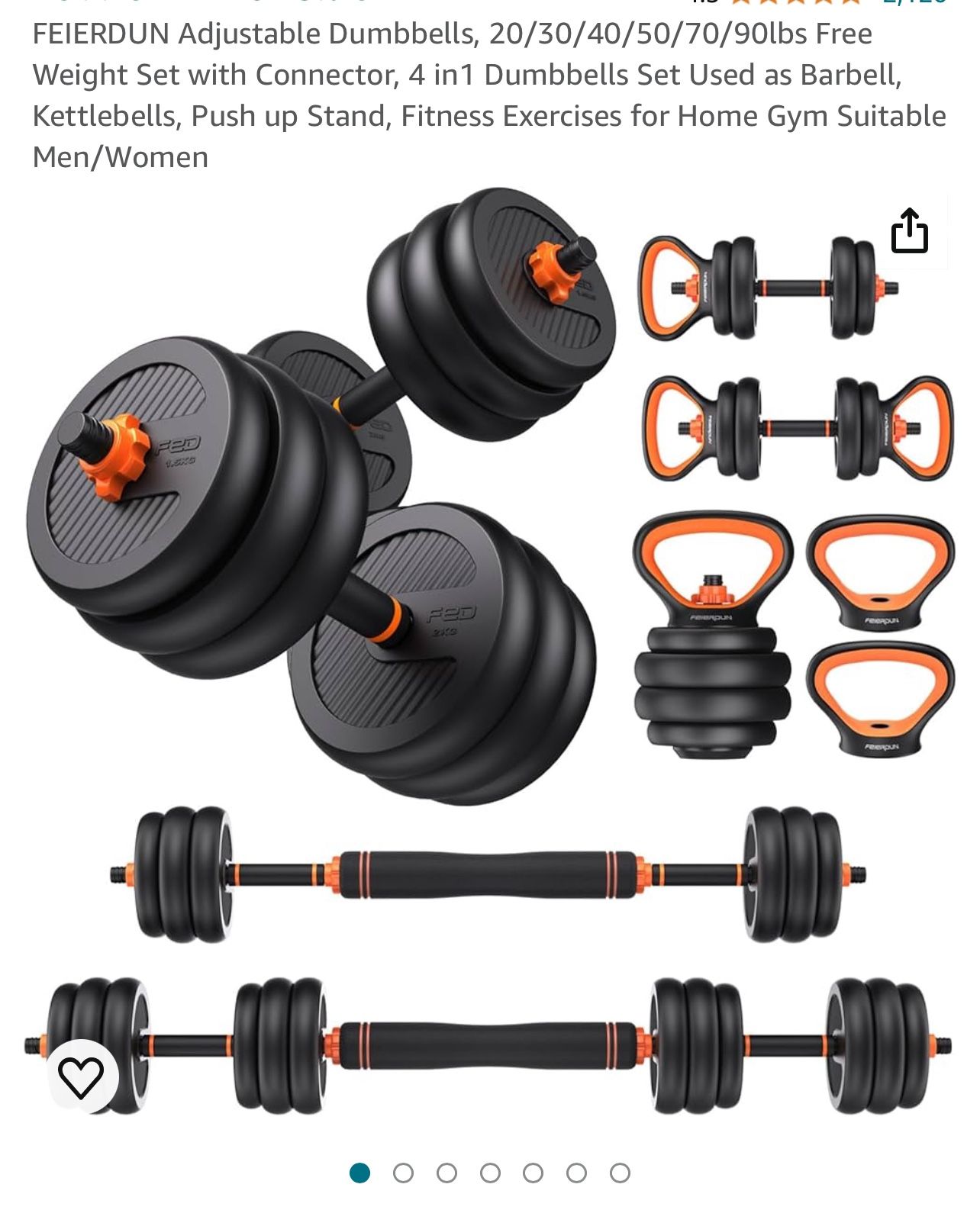 Dumbell/Barbell/Kettlebell Adjustable Set