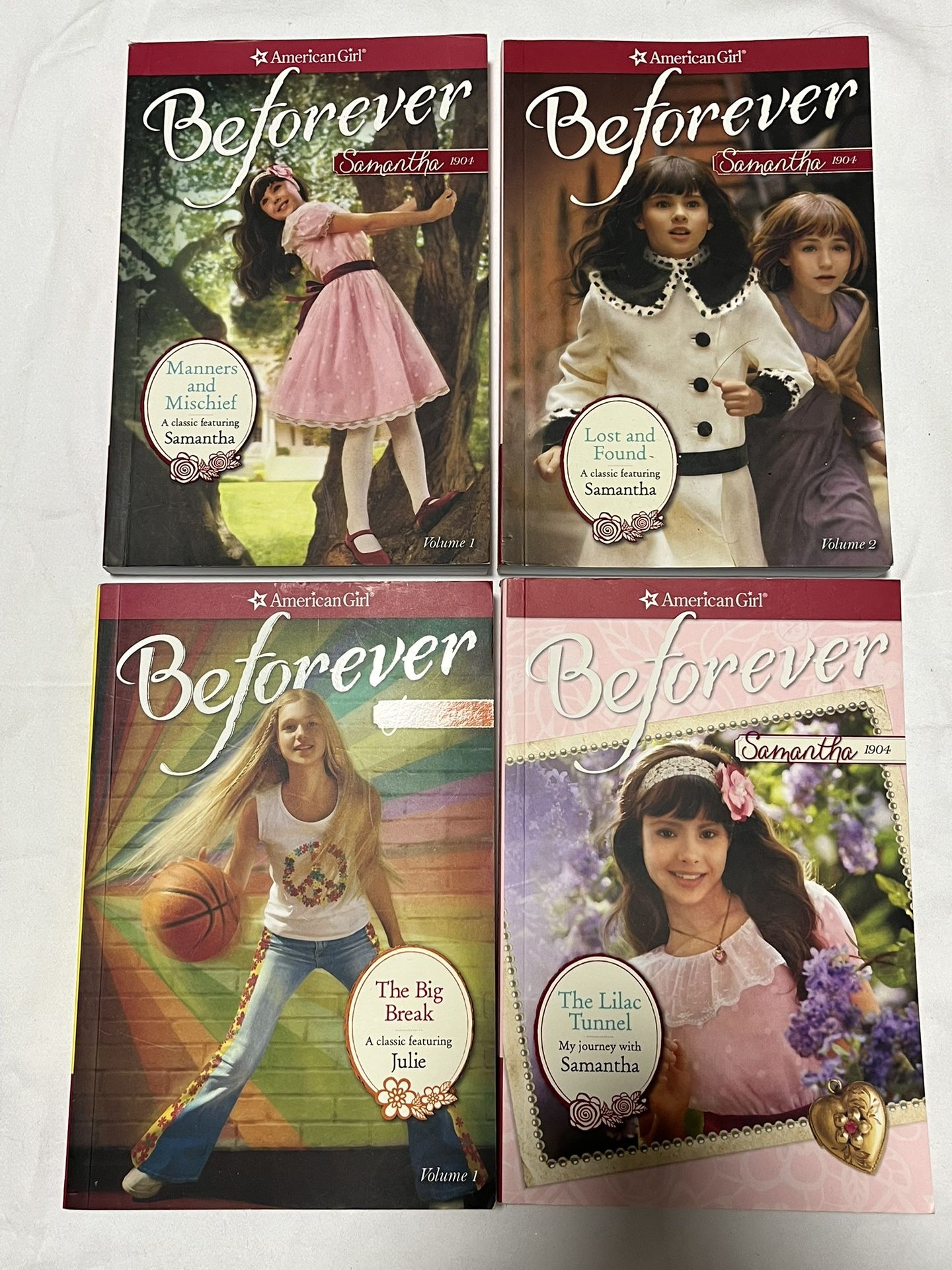 Lot Of 4 American Girl Beforever Books. Samantha & Julie 2014. Ages 8+