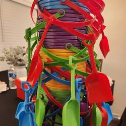 Kids Beach Buckets New Pail & Shovel 