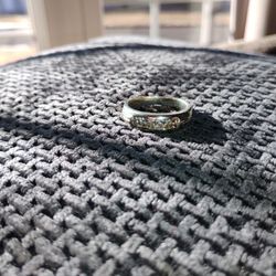 Mens White Gold And Diamond Wedding Band