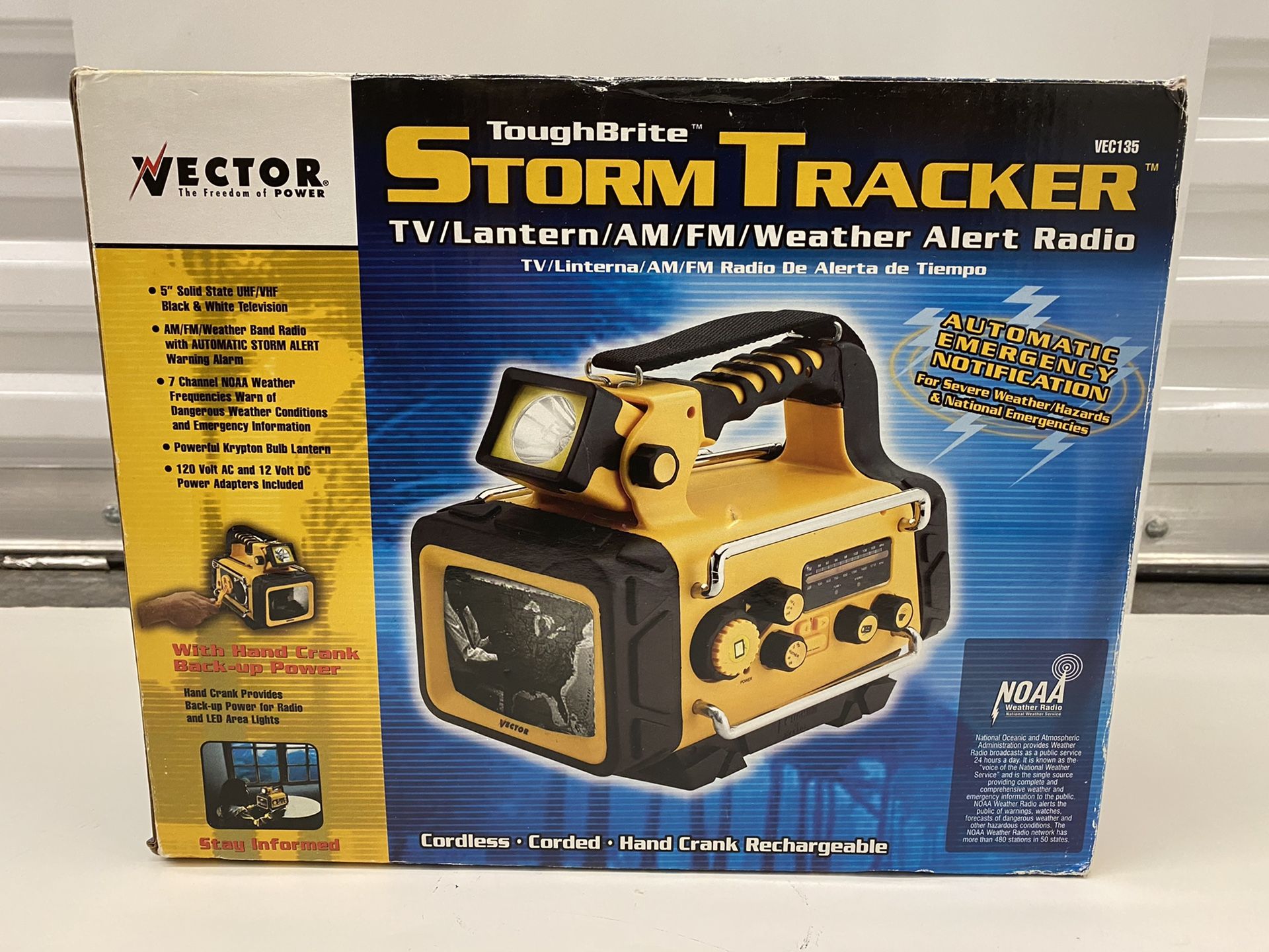Storm Tracker VECTOR TOUGHBRITE NOAA Weather Alert AM-FM Radio Lantern TV VEC135