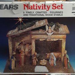 Sears   9 Pc Nativity Set -  Made In ITALY 