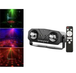 Double Magic Ball Laser Light LED Water Ripple RGB Rotating Stage Lamp, Style:USB-IN(Black)