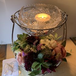 Candle Floral Arrangements & Fruit Basket