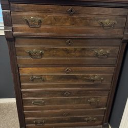 Early 1900 Chest Of Drawers 1 Low with a Marble Top And Mirror And 1 High 