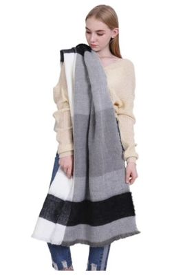 Wrap Shawl Scarf Autumn and Winter Plaid Scarf (28x58)