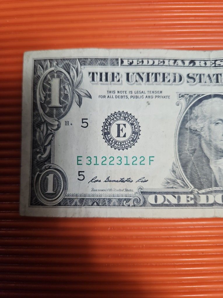 Quad Repeater E 3122 3122 F Fancy Serial Number $1 Bill (Pickup Only)