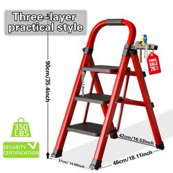 Sturdy 5-Step Folding Ladder Featuring Non-Slip Steps And a Broad Base 