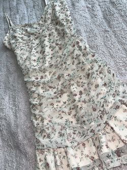 Pink flower flowy dress