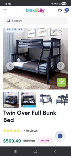 Bunk Bed Twin Over Full Blue