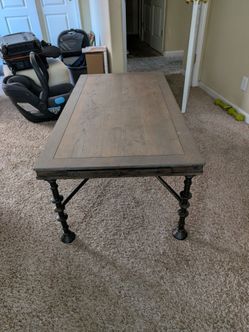 Bassett Solid Wood and Metal Coffee Table