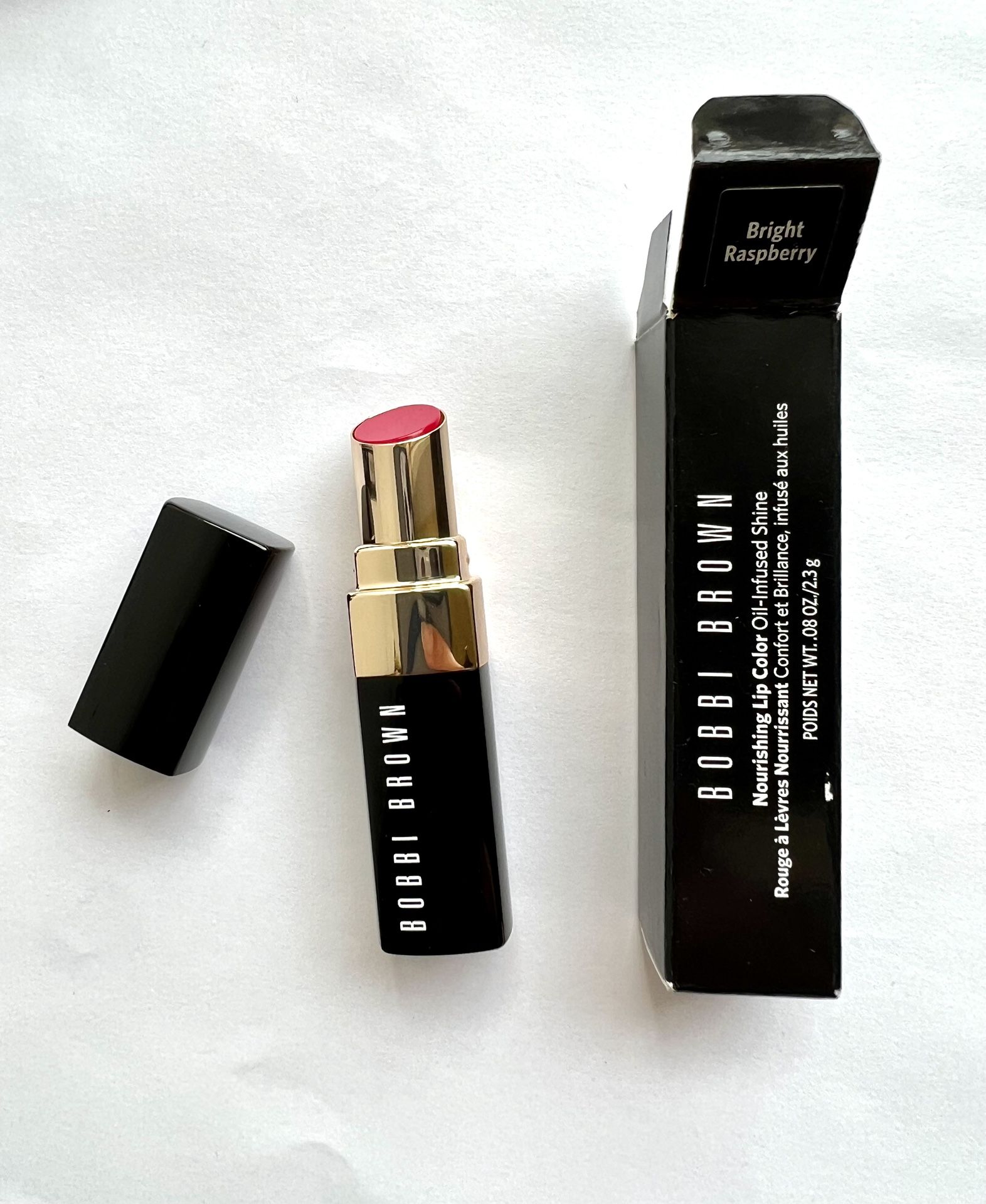 Bobbi Brown Bright Raspberry Nourishing Lip Color Oil-Infused Shine 2.3g NIB