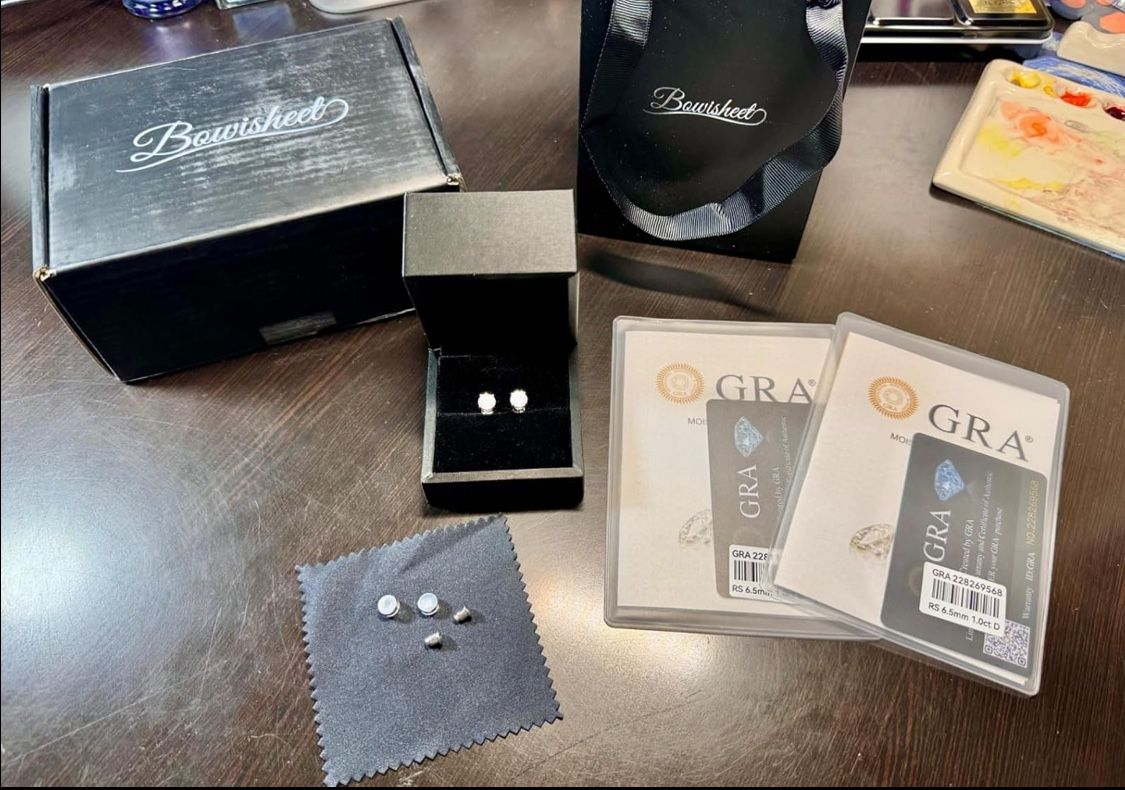 Diamond stud earrings