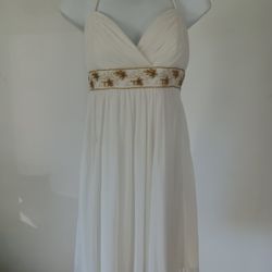 White Empire Waist Halter Dress Size S-L