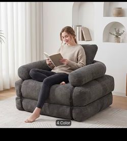 Lazy Exclusive Double Layer Matte Brushed Corduroy Cloud Single Sofa