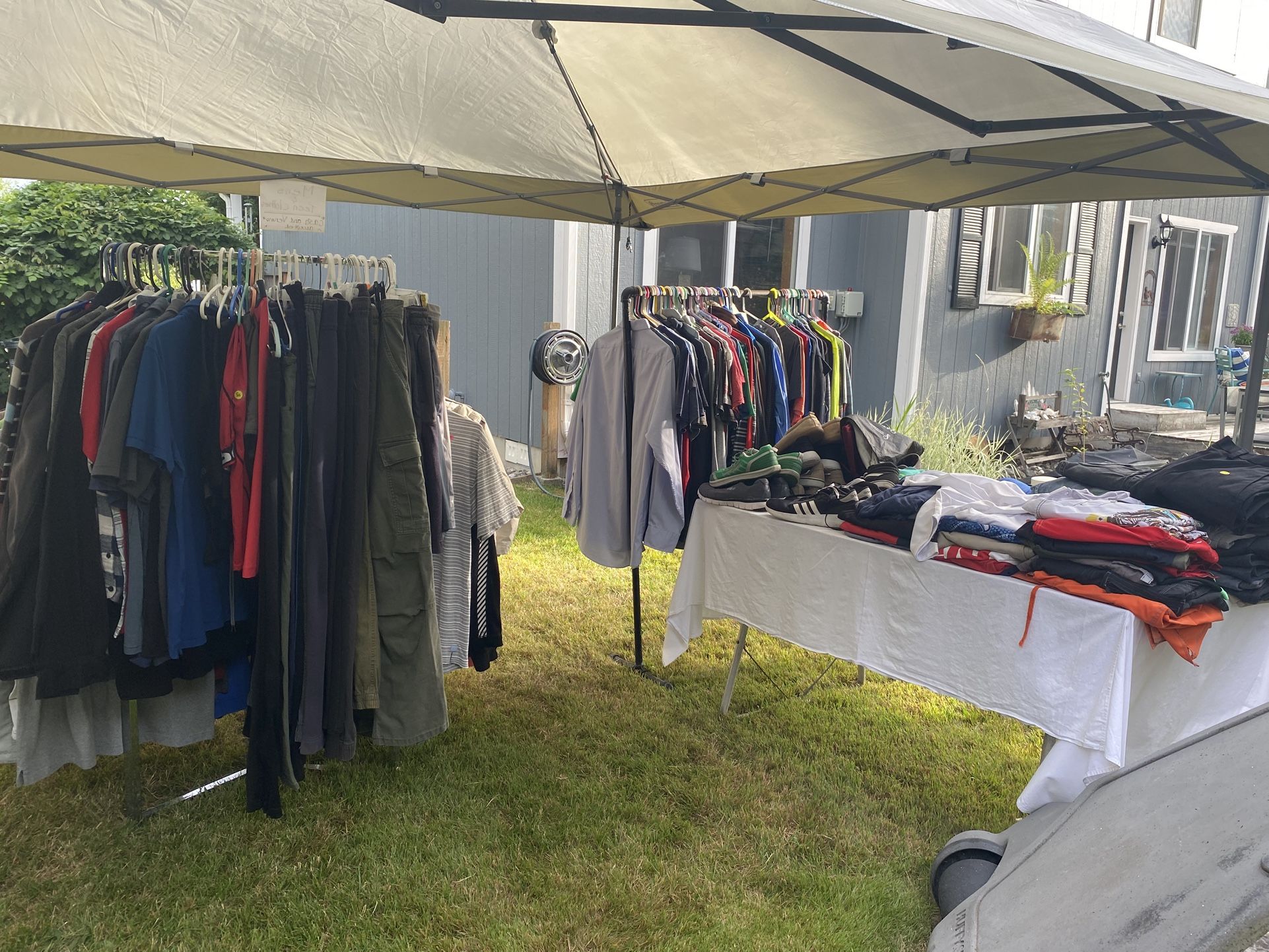 Men’s and Teen Clothes at Yard Sale