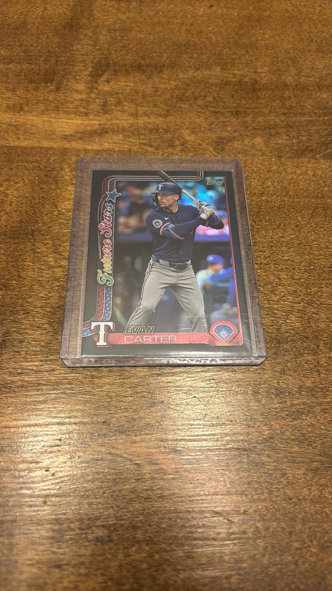 Texas Rangers Evan Carter Black Rainbow Foil /10 2025 Topps Future Stars