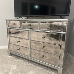 Mirrored Silver  Dresser 