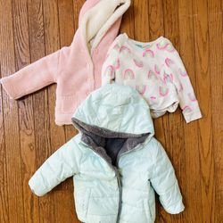 3 Pack Assorted 18M Outerwear (Coat, Sweater, & Sweatshirt)