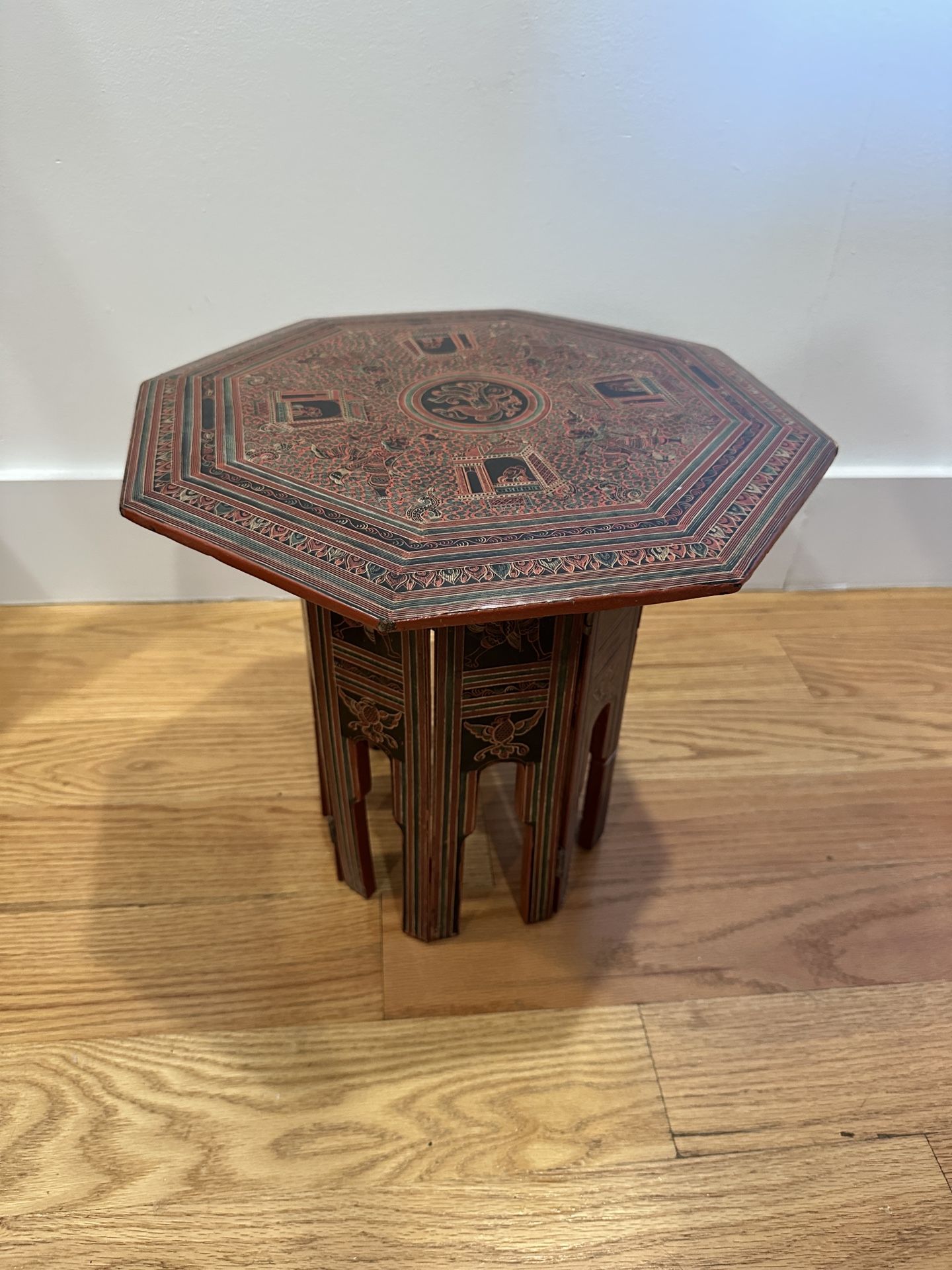 Burmese lacquered folding table