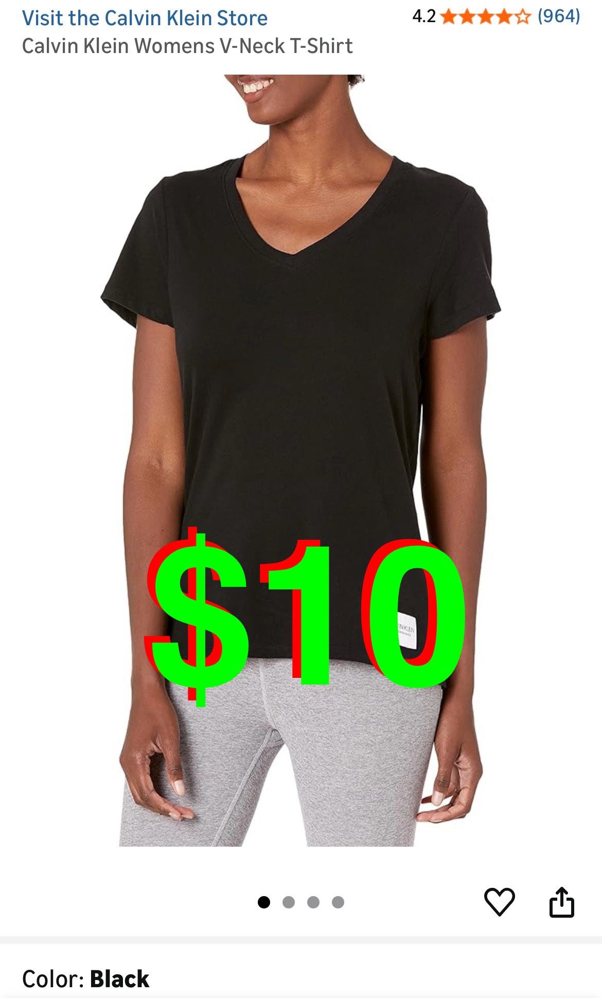 Calvin Klein - Womens V-Neck T-Shirt (XS)