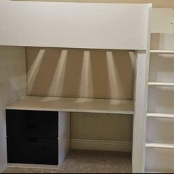 Ikea Loft Bed With Desk/Drawers/Closet/Shelves/Storage SMÅSTAD