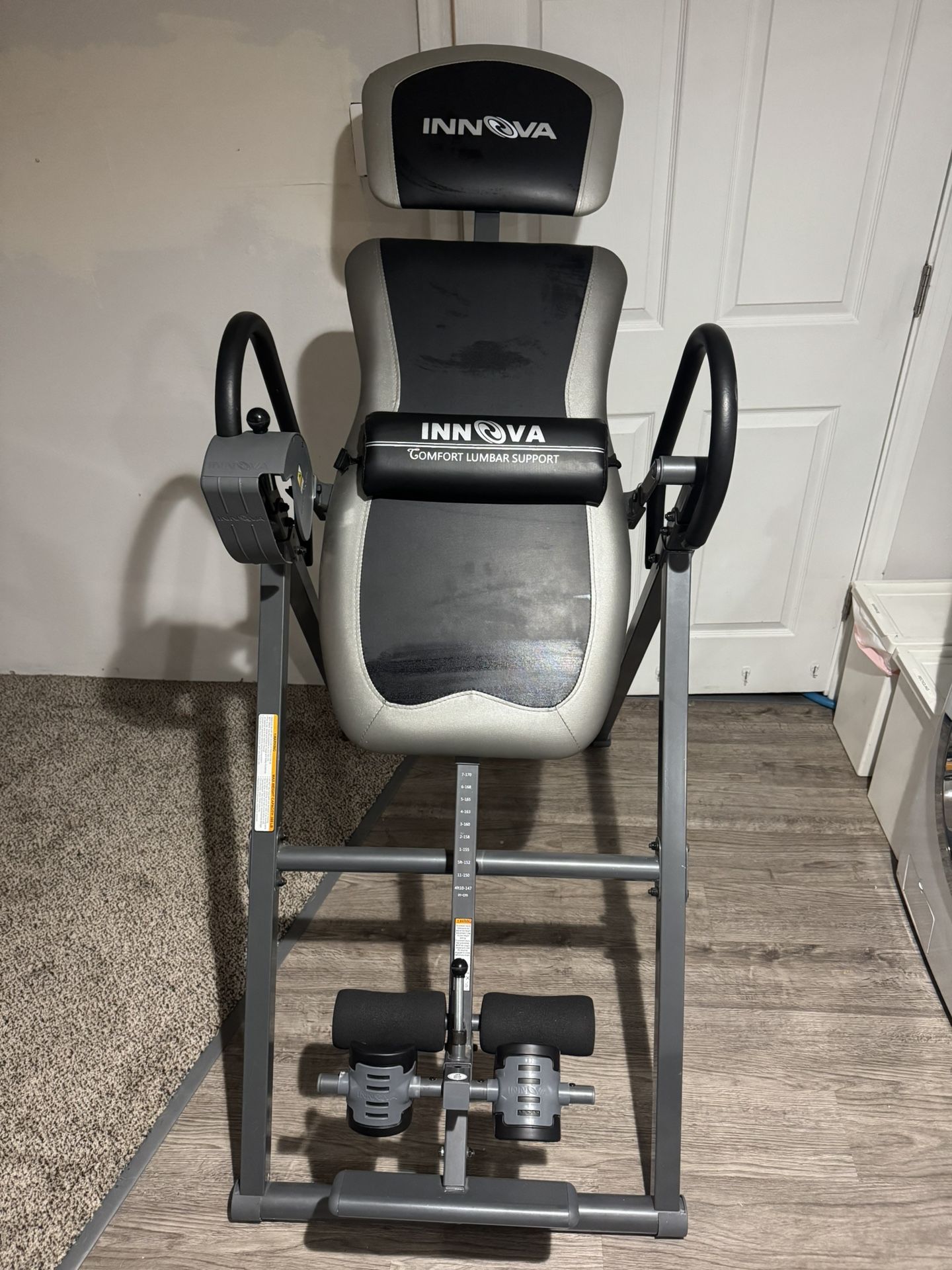 Innova Inversion Table with Adjustable Headrest, Reversible Ankle Holders, and 300 lb Weight Capacity