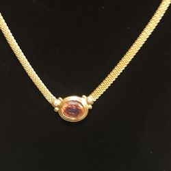 Vintage Avon Sterling Silver .925 Pink Topaz W/diamond Accent 