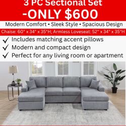 3 Pc Sectional Set
