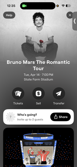 CONCERT TICKETS BRUNO MARS