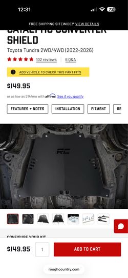 Catalytic converter guard / shield for third gen Tundra