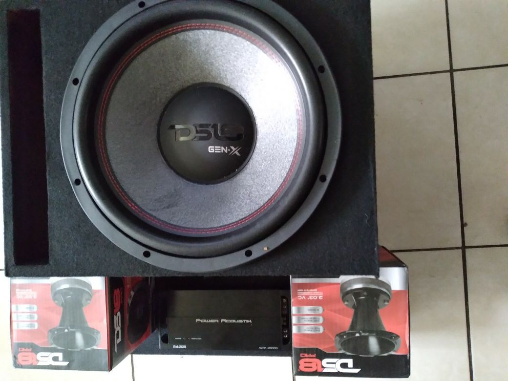 DS18 Tweeters With Horns/[1]15" Ported Box/DS18 GEN XX15 Sub And 2500watts Amp 