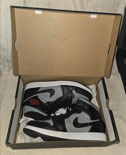 Air Jordan 1 Mid Black/Gym Red/Particle Grey - Men's Size 9.5 - Like New