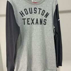 Nike Gray and Navy Blue Houston Texans Long Sleeve Shirt