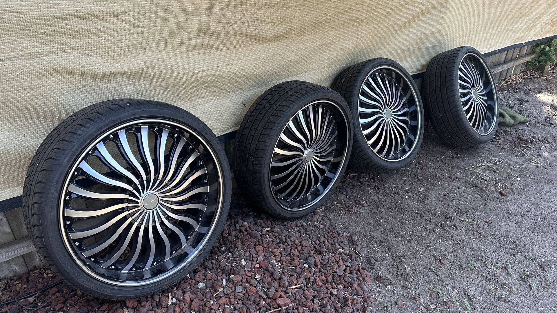 22 Inch Elure 033 Wheels Black Machined