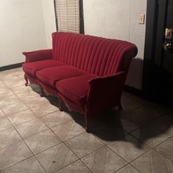 Red Velvet Couch